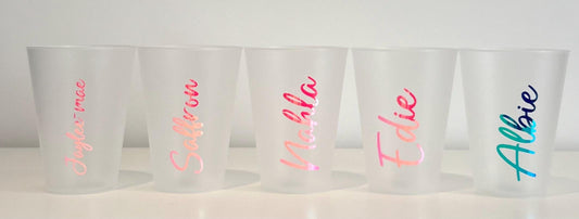 Personalised Plastic Frosted Cup 300ml or 500ml Special Occasion Birthday Celebration Hen Party Wedding stag do