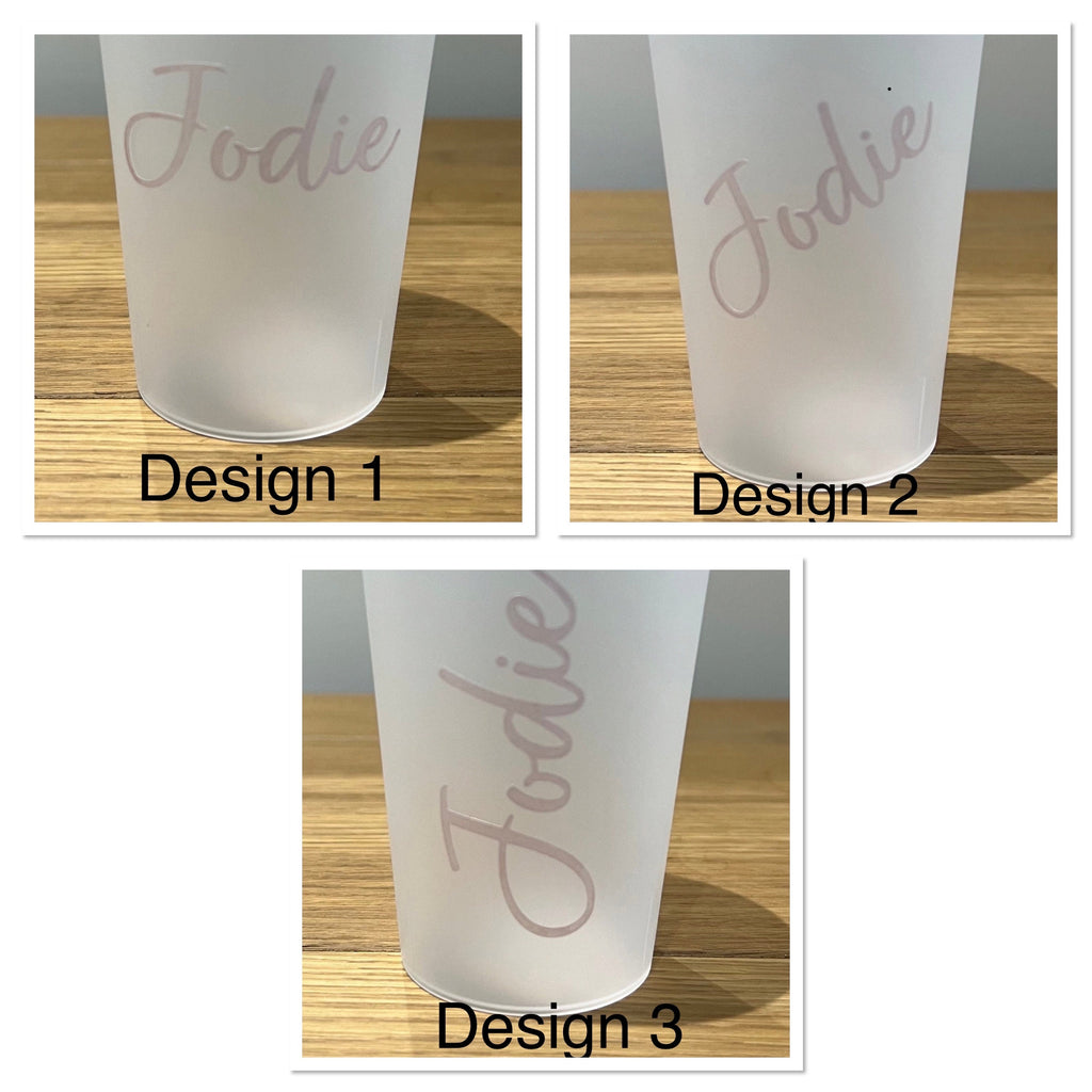 Personalised Plastic Frosted Cup 300ml or 500ml Special Occasion Birthday Celebration Hen Party Wedding stag do