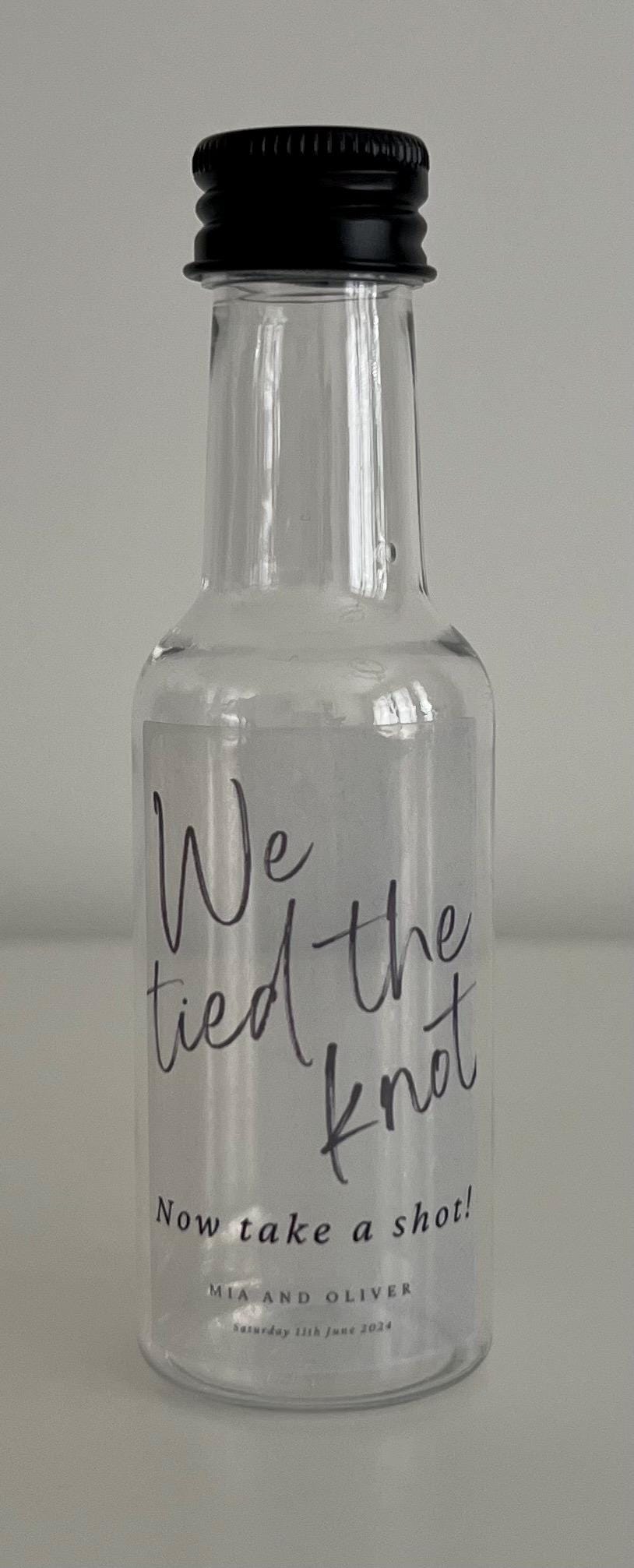 Personalised Take a shot plastic bottles 60ml Special Occasion Birthday Celebration Hen Party Wedding stag do