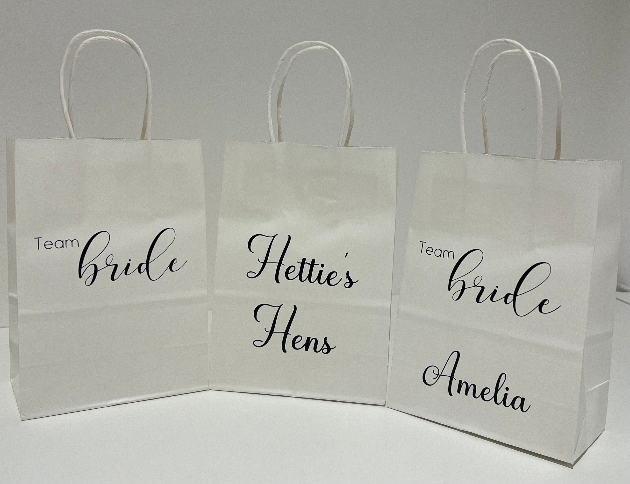 Personalised Team Bride Hen Party Gift Bags Team Bride Party Bags Goody Bags Bridesmaid Gift Bags Bridal Party Bags Customised Gift Bags