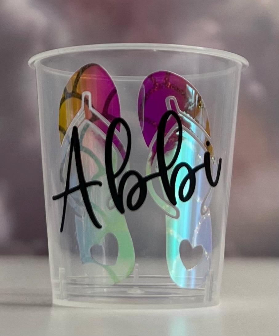 Personalised Plastic Shot Glasses Holidays Hen Party Getaway Gifts Favours
