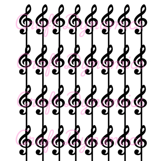 Treble Clef Music Notes - A4 Sheet